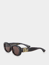 Gucci Low Nose Bridge Fit Tortoiseshell Oval Sunglasses