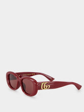Gucci Rosso Ancora Red Low Nose Bridge Fit Oval Sunglasses