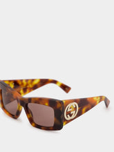 Gucci Light Brown Square Frame Sunglasses