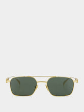 Gucci Gold-Grey Crystal Sunglasses