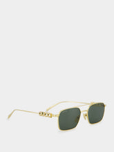 Gucci Gold-Grey Crystal Sunglasses