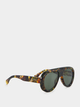 Gucci Havana-Green Oversized Sunglasses