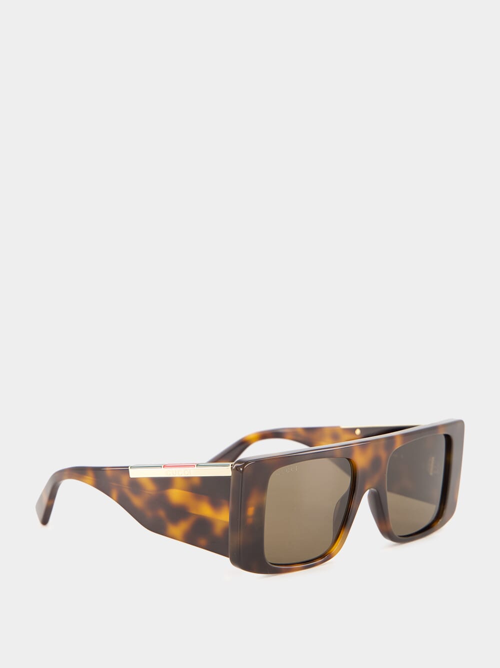 Brown Rectangular Frame Sunglasses