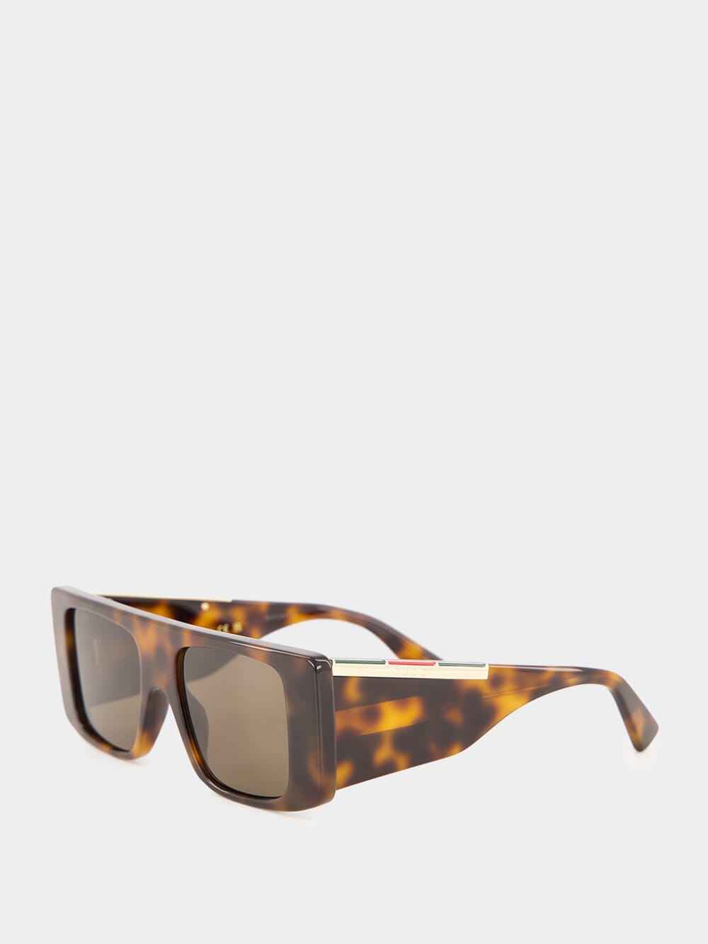 Brown Rectangular Frame Sunglasses