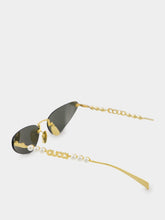 Gucci Gold-Toned Cat-Eye Sunglasses with Pearls