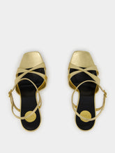 Saint Laurent Gold Debbie Platform Sandals in Metallic Leather