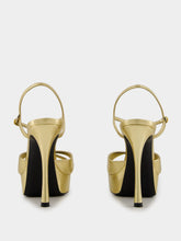 Saint Laurent Gold Debbie Platform Sandals in Metallic Leather