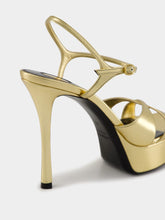 Saint Laurent Gold Debbie Platform Sandals in Metallic Leather