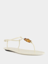 Gucci Ivory Thong Malaga Kid Leather Sandals