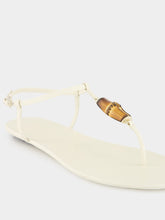Gucci Ivory Thong Malaga Kid Leather Sandals