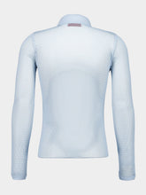 Gucci Light Blue Embossed Technical Mesh Polo