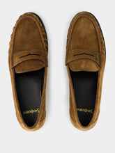Saint Laurent Snuff Brown Loafers in Suede