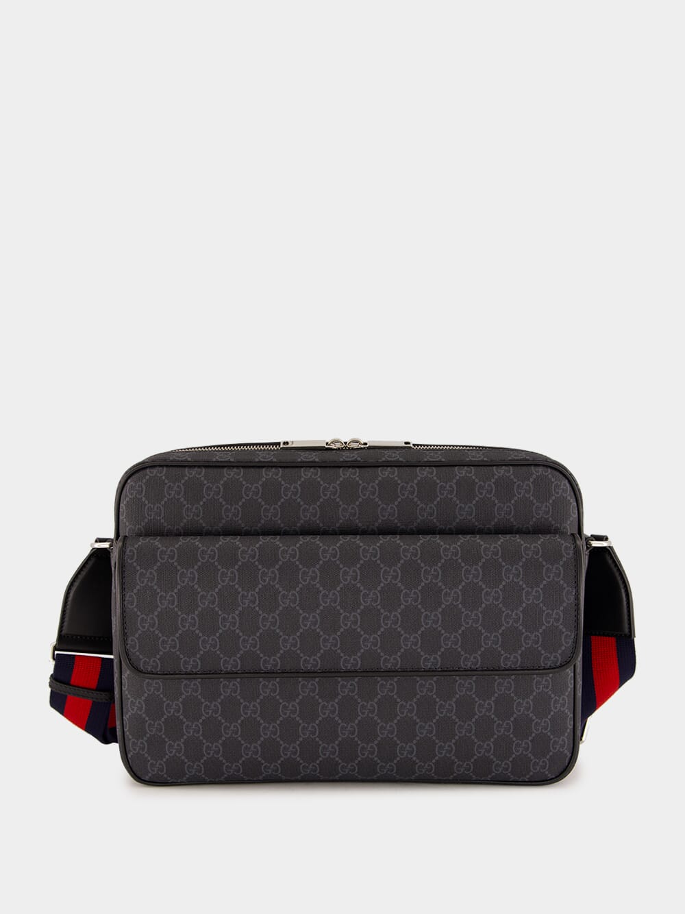 Black GG Supreme Canvas Messenger Bag