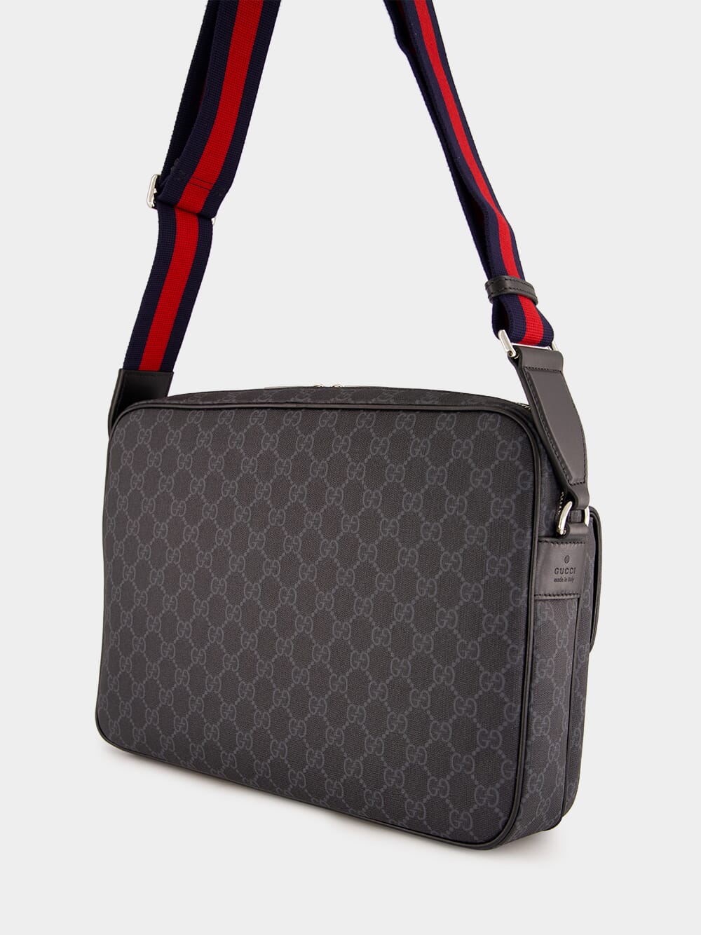 Black GG Supreme Canvas Messenger Bag