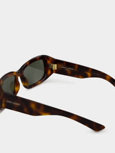 Saint Laurent Medium Havana and Grey Rectangular Sunglasses