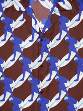 Gucci Brown Multicolour Printed Silk Bowling Shirt