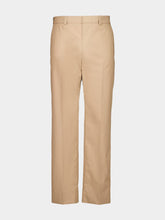 Beige Cotton Poplin Pants