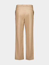 Beige Cotton Poplin Pants