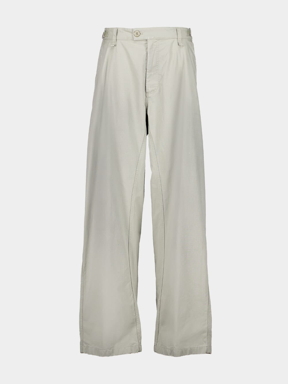 Beige Straight-Leg Trousers