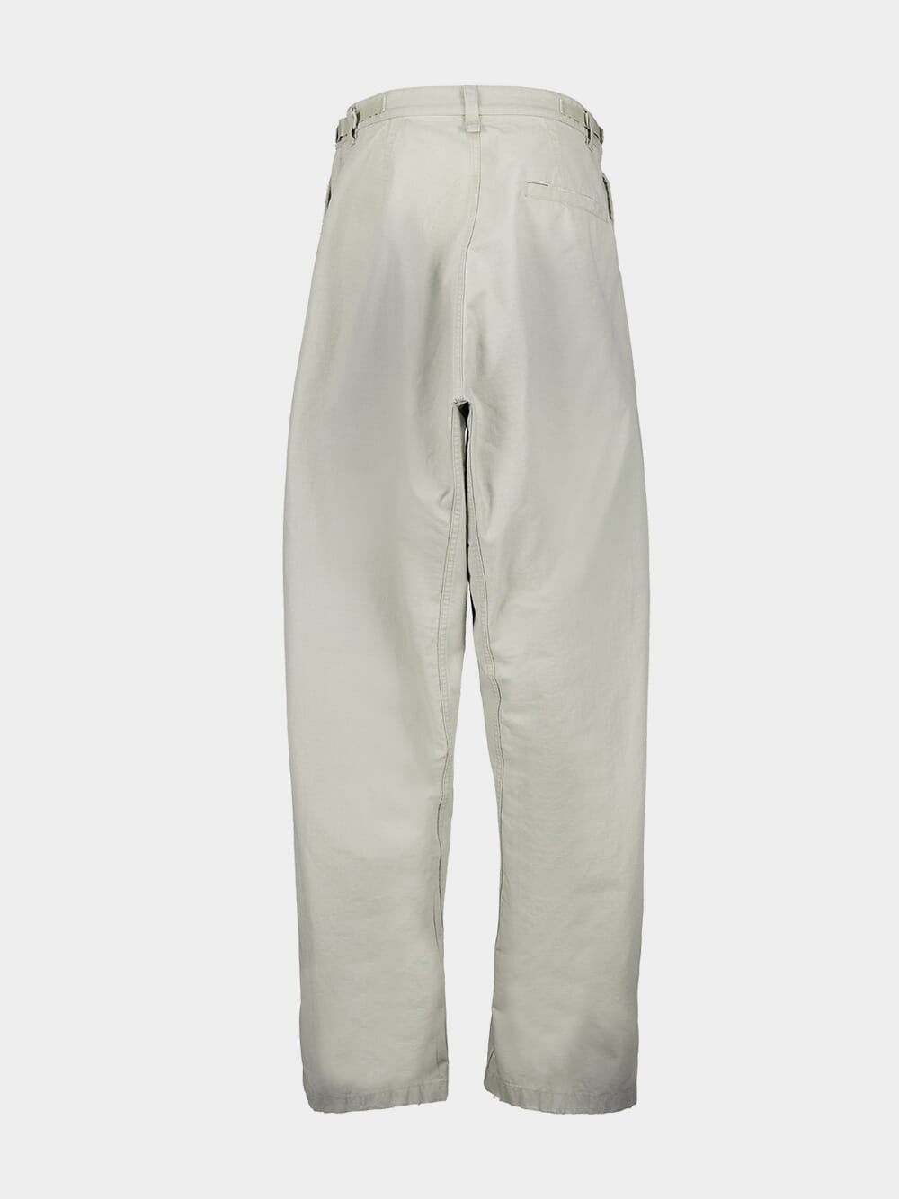 Beige Straight-Leg Trousers