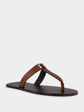 Saint Laurent Burnt Brown Babylone Leather Slides