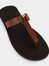Saint Laurent Burnt Brown Babylone Leather Slides