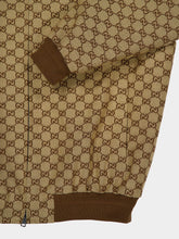 Gucci Camel and Dark Brown GG Canvas Bomber Jacket