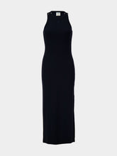 Courrèges Navy Buckle Rib Midi Dress