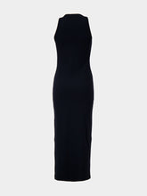 Courrèges Navy Buckle Rib Midi Dress