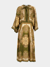 Zimmermann Olive Paisley Silk Tunic Midi Dress