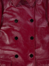 Gucci Rosso Ancora Red Shiny Leather Double-Breasted Coat