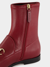 Gucci Rosso Ancora Leather Jordaan Ankle Boots