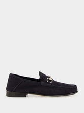 Gucci Blue Nabuk Leather Moccasins with Horsebit