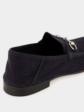 Gucci Blue Nabuk Leather Moccasins with Horsebit