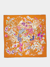 Gucci Orange and Light Purple Printed Silk Twill Carré