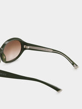 Gucci Green and Brown Round Frame Sunglasses