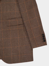 Saint Laurent Roux Single-Breasted Jacket in Crème Noir Prince of Wales Wool