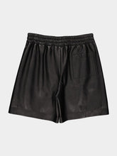 Gucci Black Bonded Leather Jersey Shorts