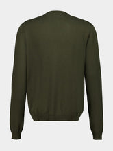 Gucci Forest Green Cashmere Cardigan with GG Intarsia
