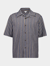 Bottega Veneta Stripe Cotton-Linen Short Sleeve Shirt