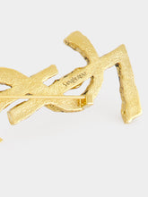 Saint Laurent Cassandre Brooch in Tiger’s Eye and Sunstone