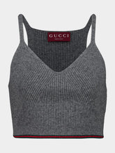 Gucci Dusty Grey Cropped Wool Knit Top