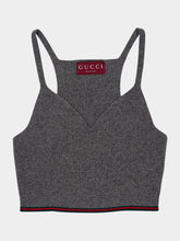 Gucci Dusty Grey Cropped Wool Knit Top