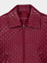 Gucci Rosso Ancora Embossed Leather Jacket