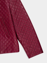 Gucci Rosso Ancora Embossed Leather Jacket
