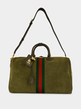 Gucci Dark Green Suede Savoy Duffle Bag