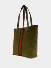 Gucci Dark Green Suede Ophidia Tote Bag