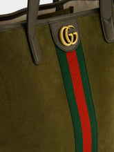 Gucci Dark Green Suede Ophidia Tote Bag