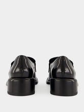 Gucci Black and White Patent Leather Loafers