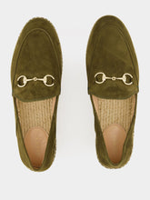 Gucci Horsebit Suede Espadrilles in Dark Green